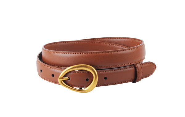 Black Leather Belt with Asymmetrical Buckle