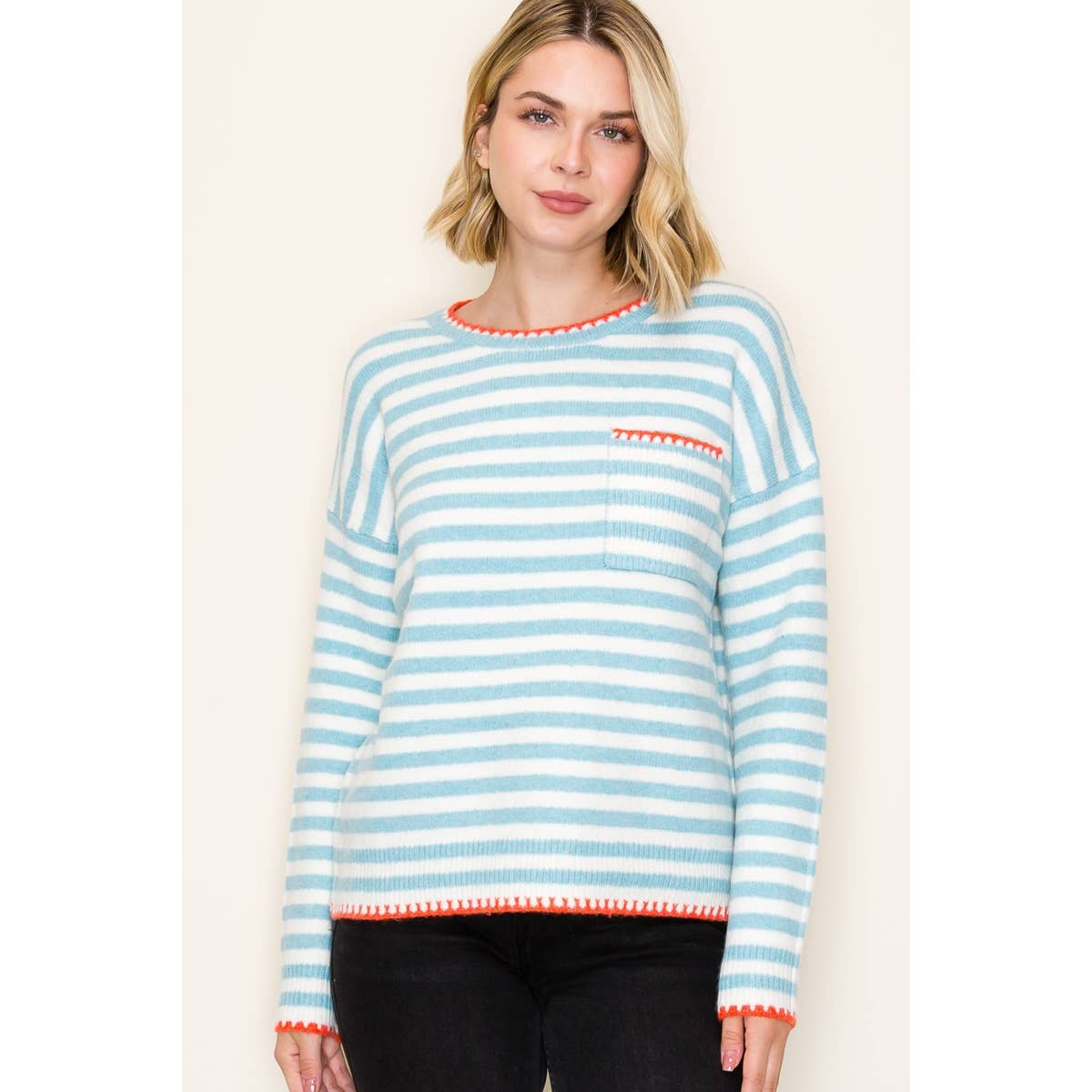 Blue White Stripe Sweater