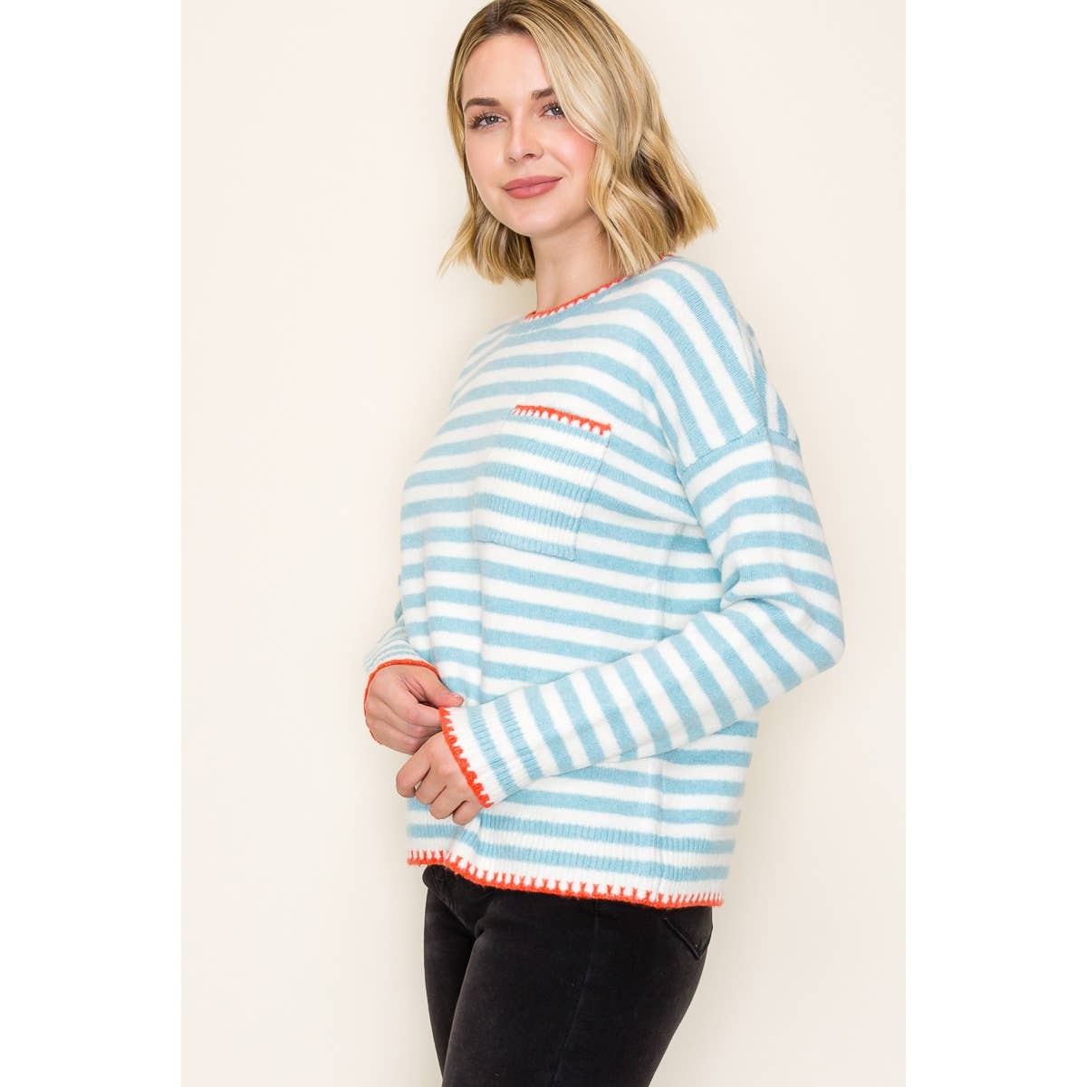 Blue White Stripe Sweater