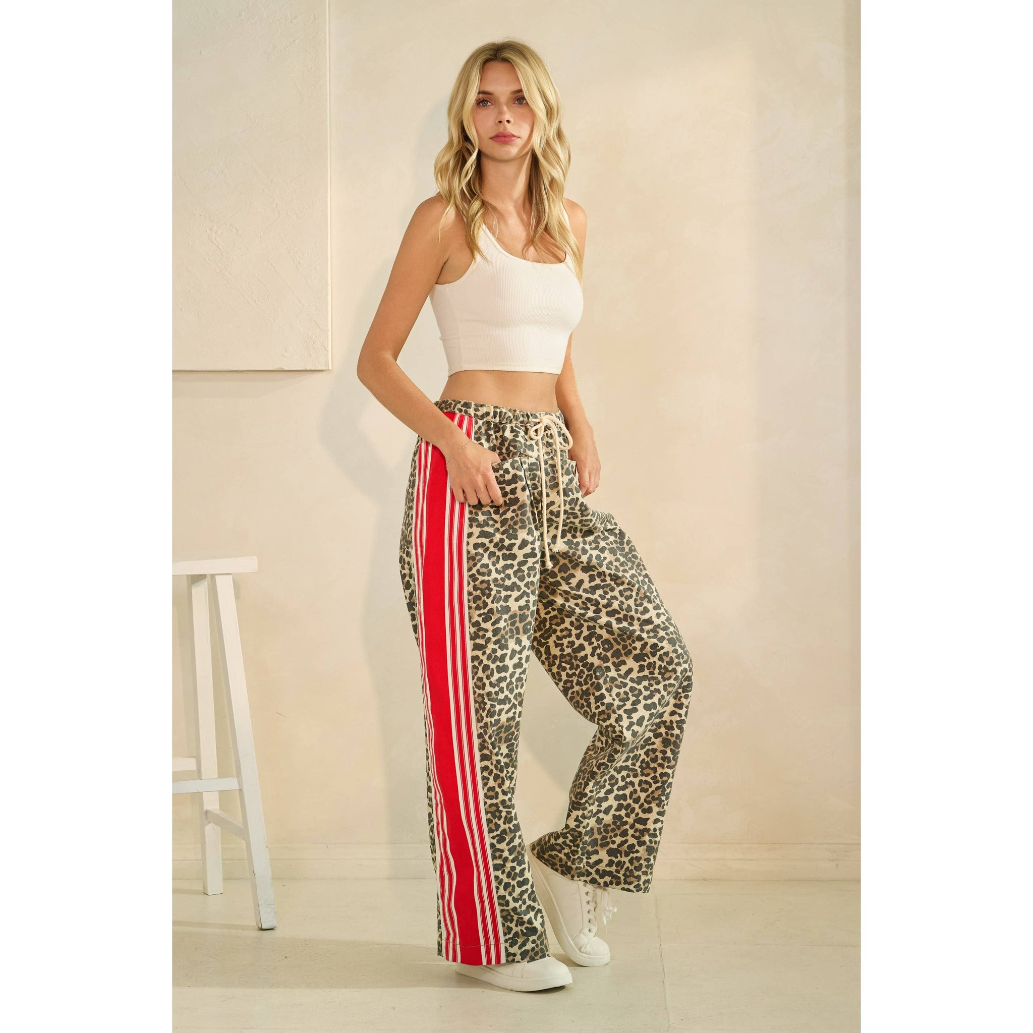 Camo Sport Striped Wide Leg Lounge Pants