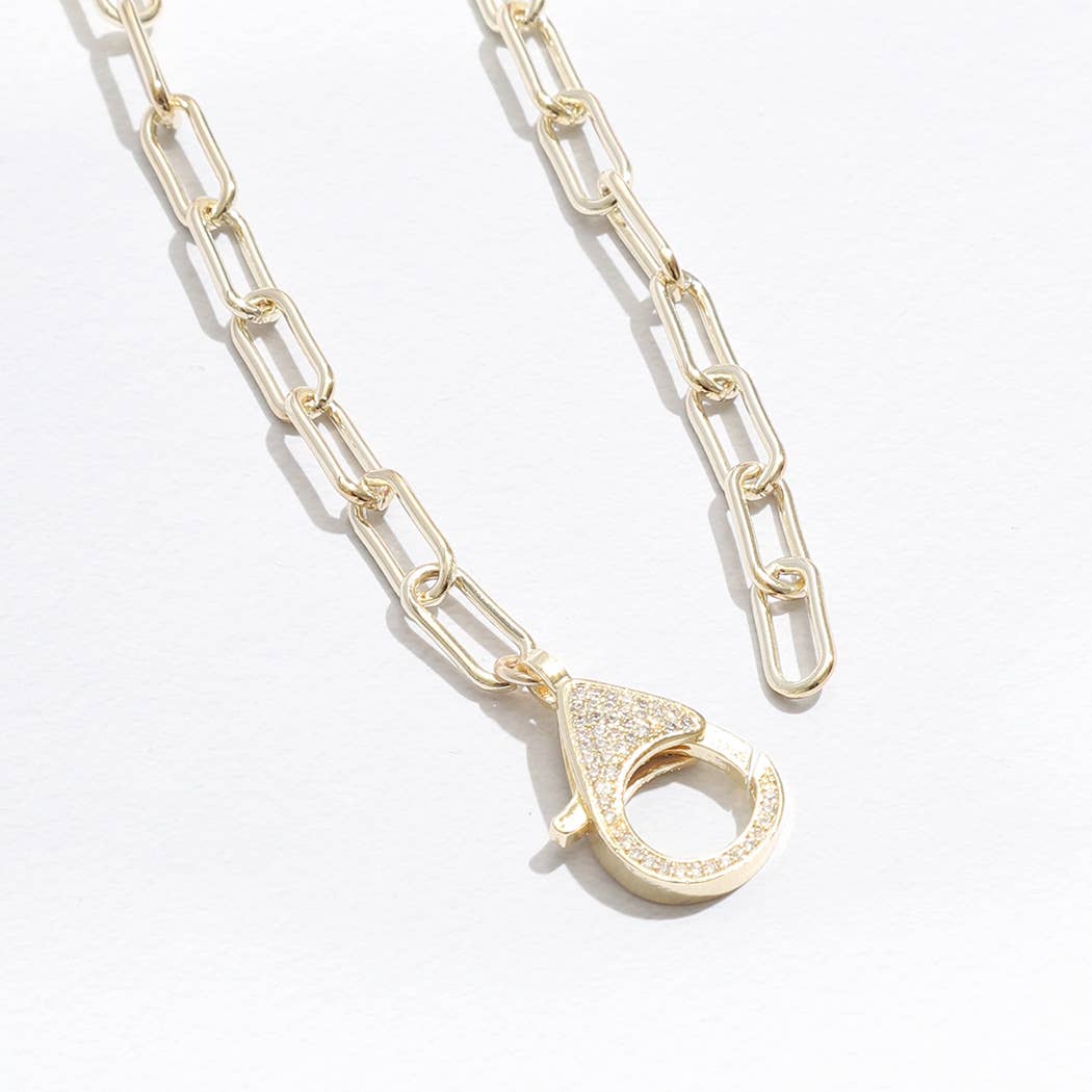 Lobster Closure Paperclip Shape Necklace