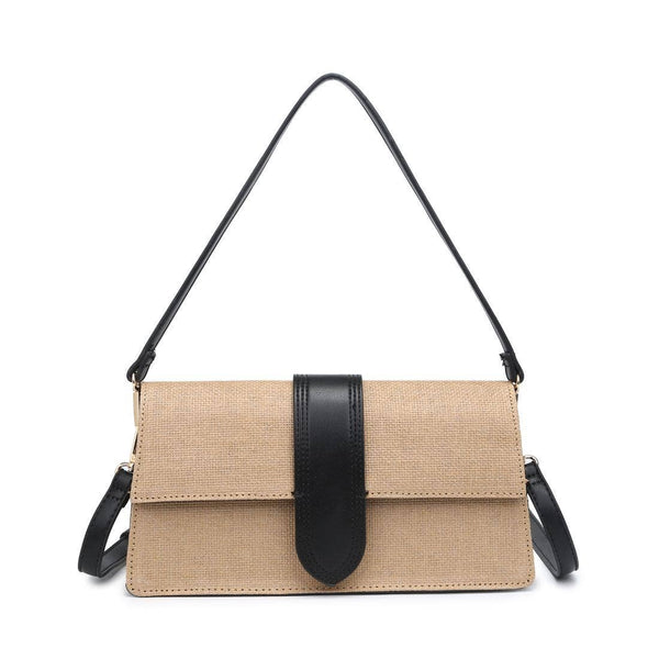 Straw Vegan Leather Crossbody Purse