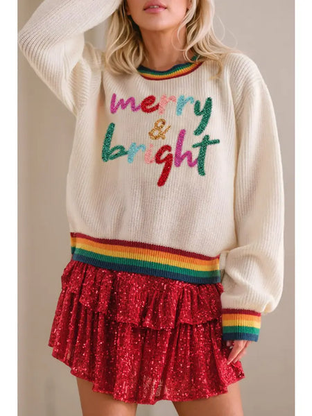 Merry + Bright Rainbow Sweater