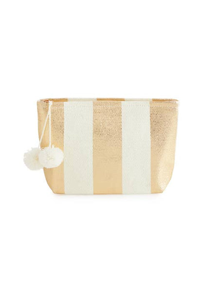 Wide Striped Zip Pouch