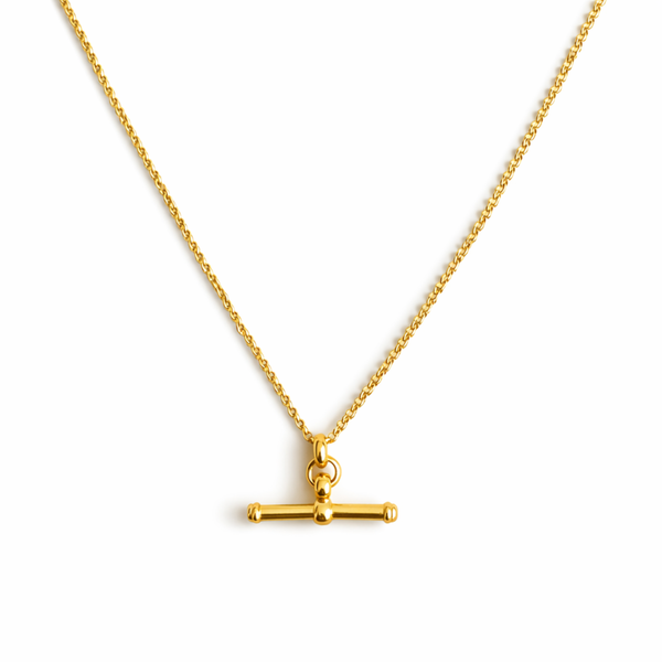 Golden T-Bar Chain Necklace