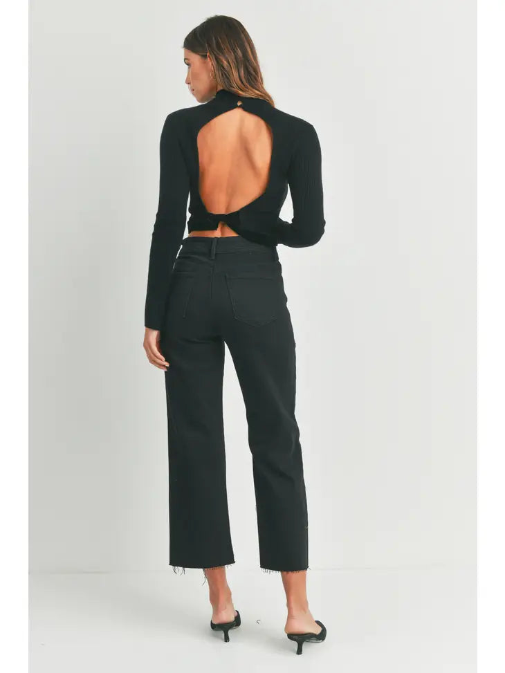 Just Black Denim Black Wide Leg Utility Jean