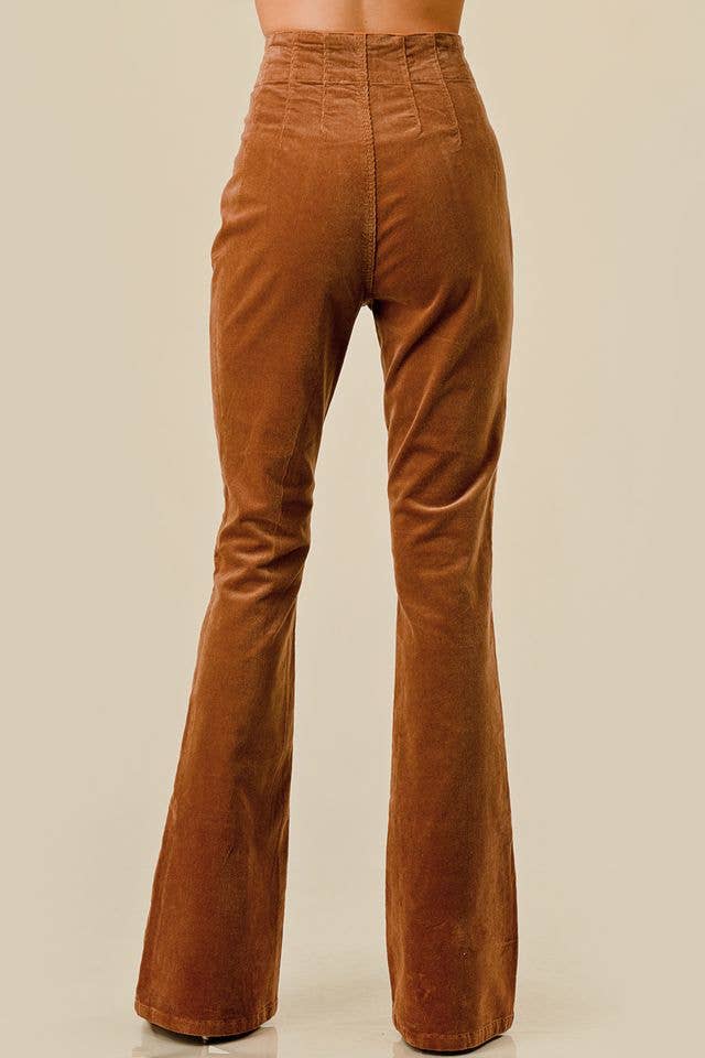 Camel Boot Cut Corduroy Pants