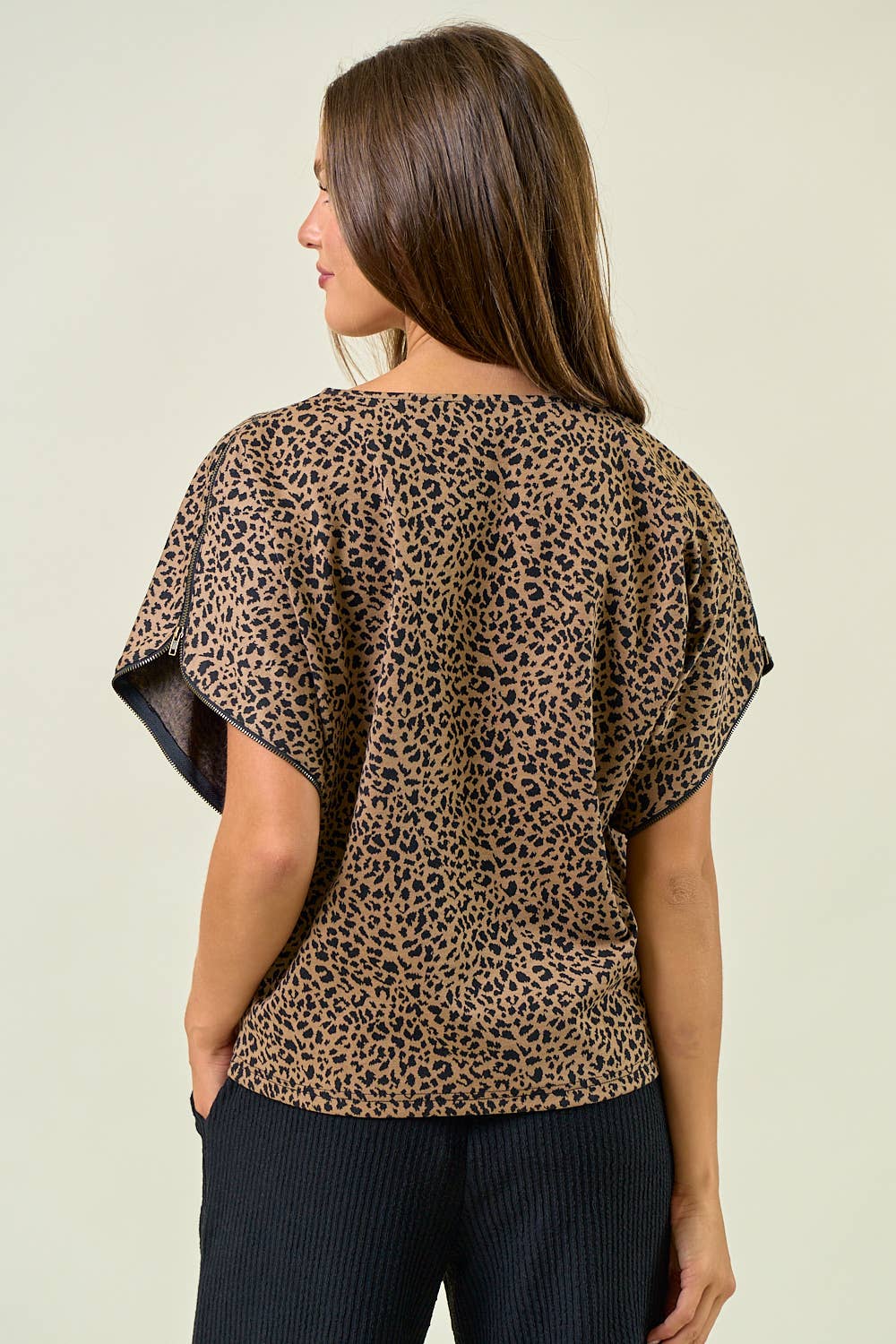 Animal Print Jacquard Knit Top