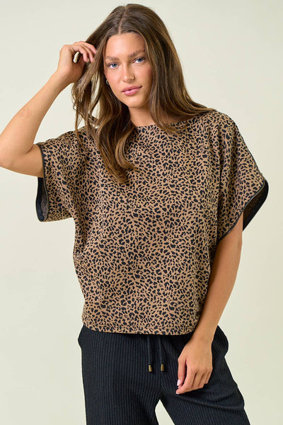 Animal Print Jacquard Knit Top