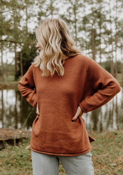 Terracotta Long Sleeve Pullover Sweater