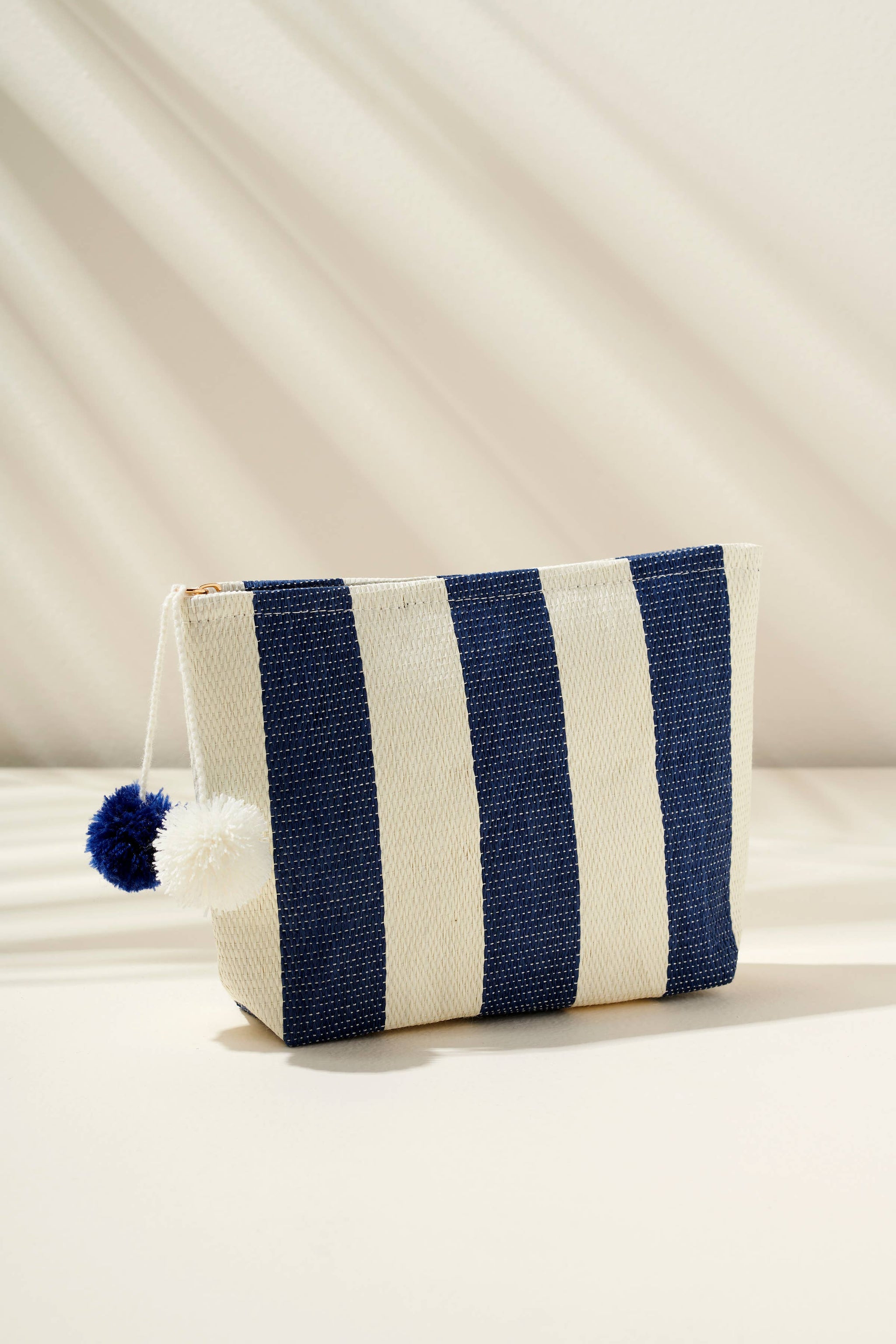 Wide Striped Zip Pouch