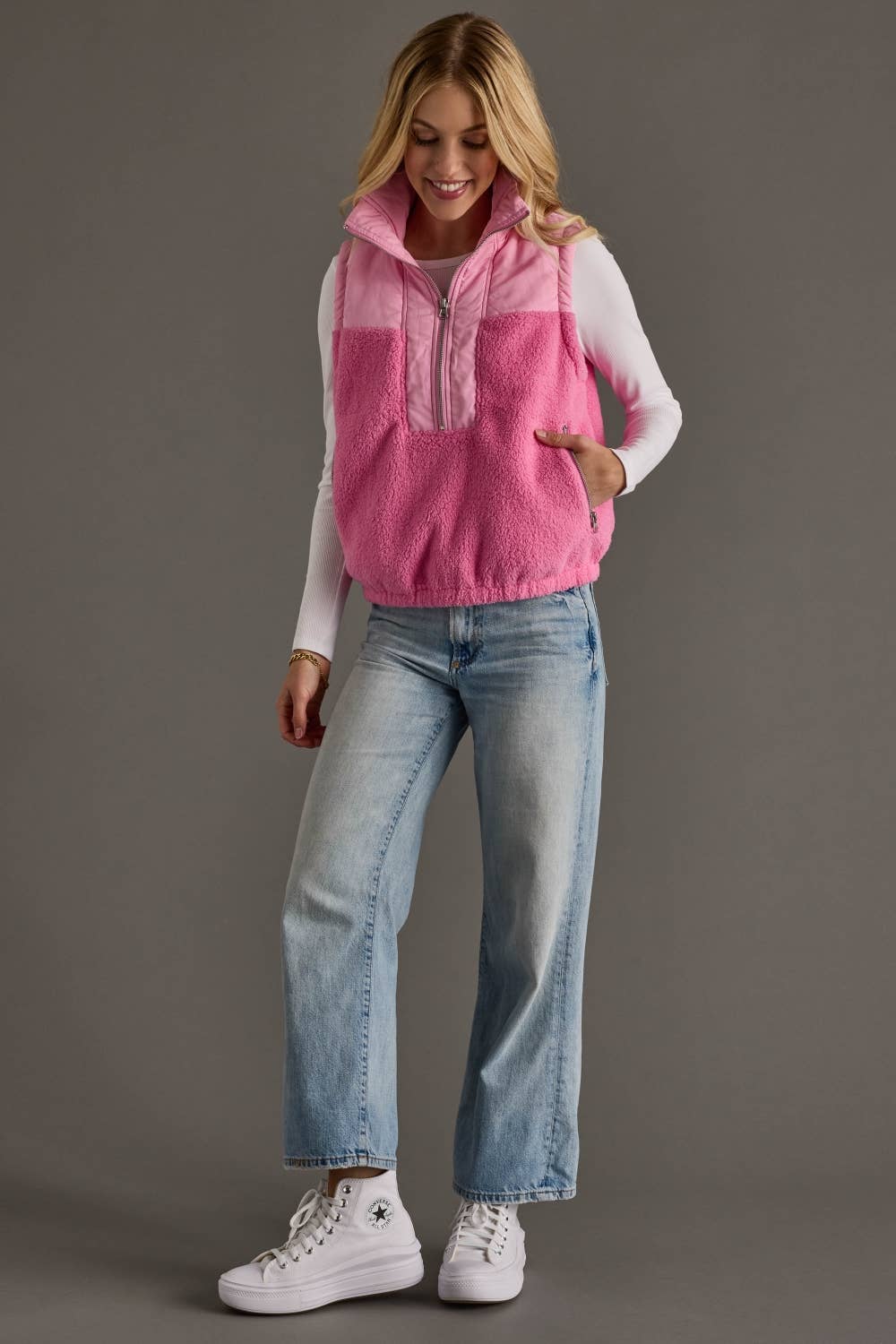 Light Pink Sherpa Vest