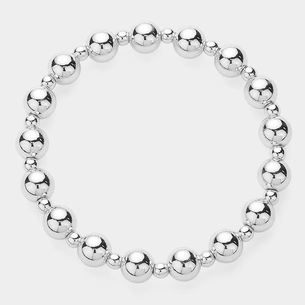 Stainless Steel Ball Beaded Stretch Bracelet