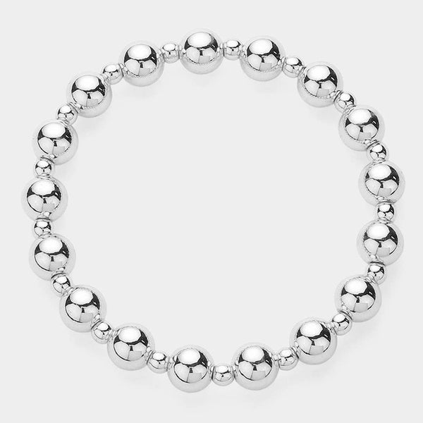 Stainless Steel Ball Beaded Stretch Bracelet