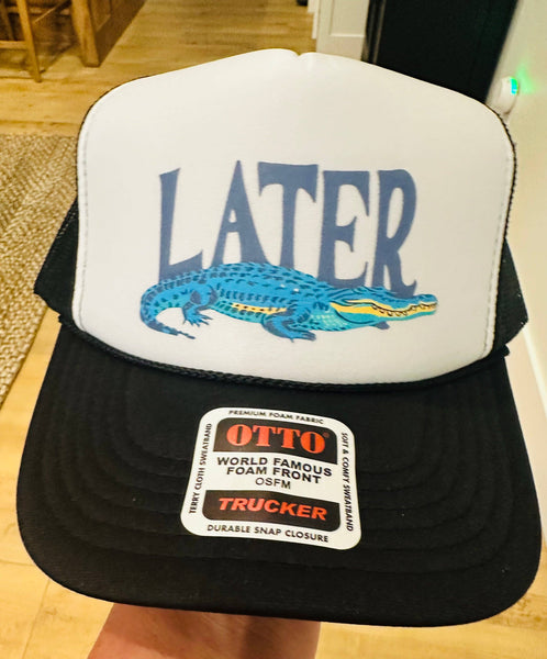 LATER GATOR Black Trucker Hat