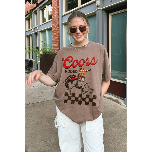 Brown Rodeo Vintage Graphic Oversized Tee
