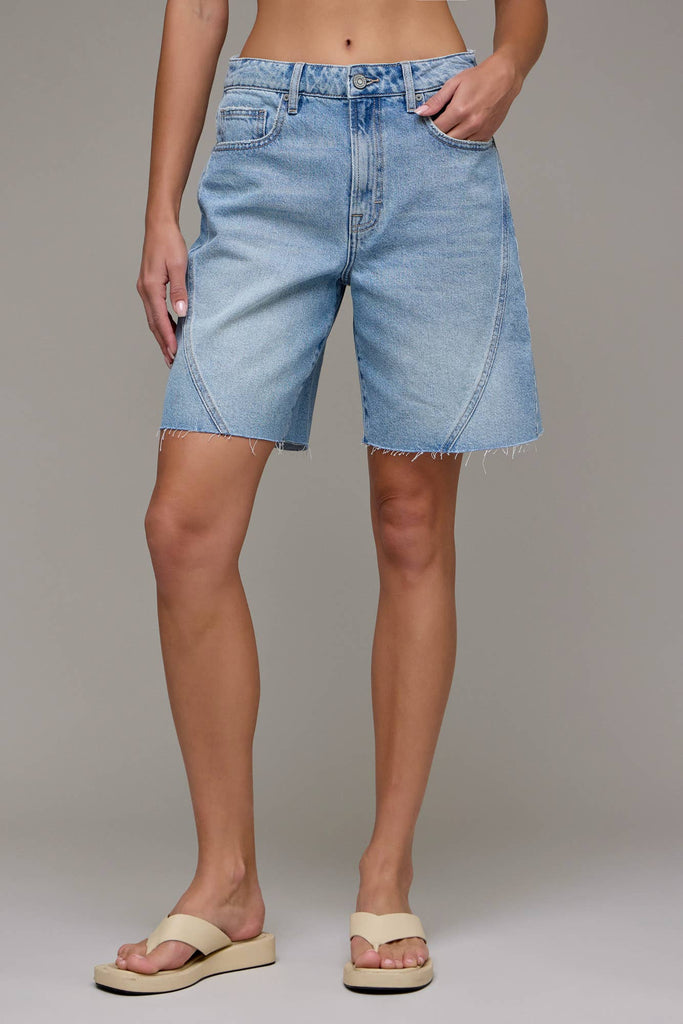 Medium Wash 8" Inseam Baggy Shorts