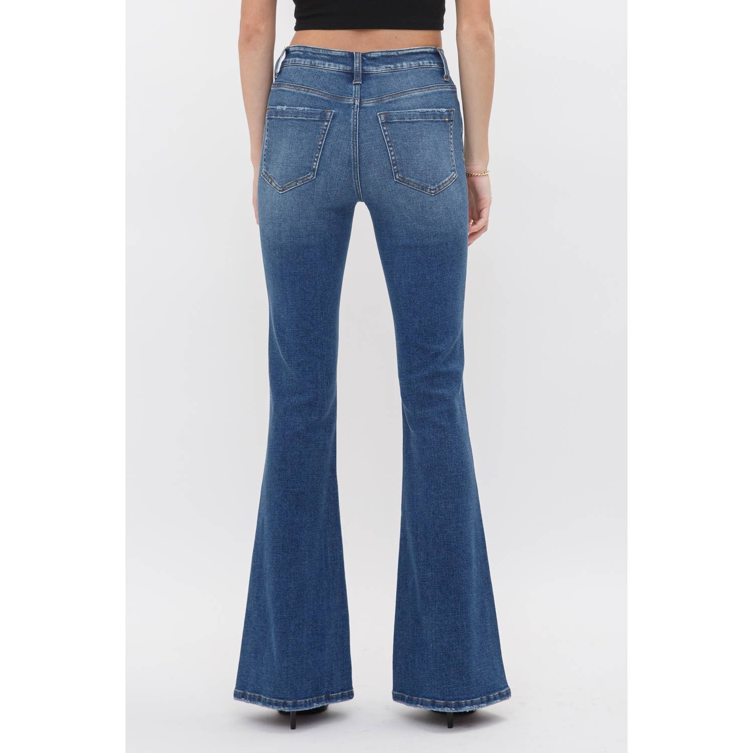 Medium Wash Denim High Rise Flare