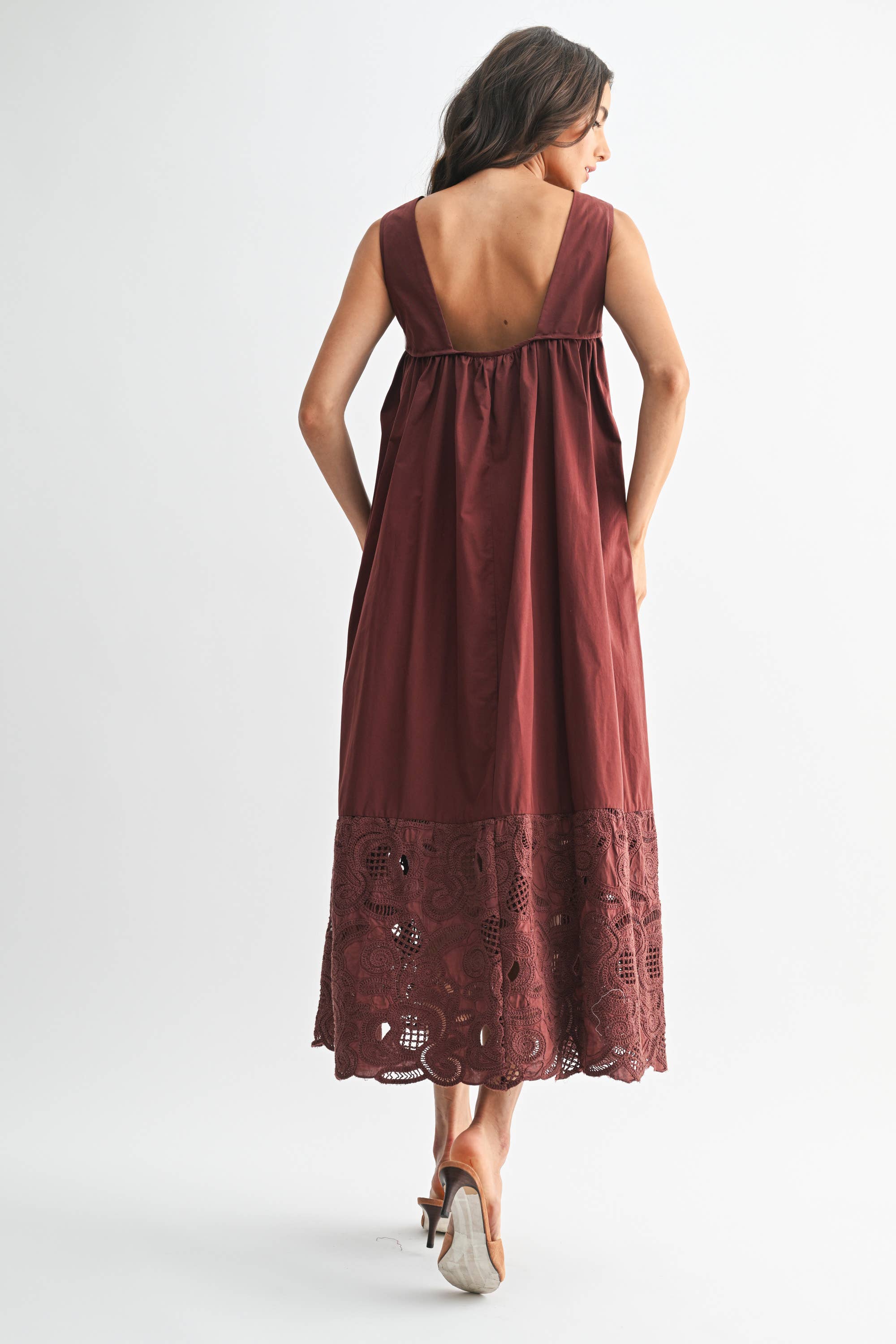 Boho Maxi Dress with Lace Details