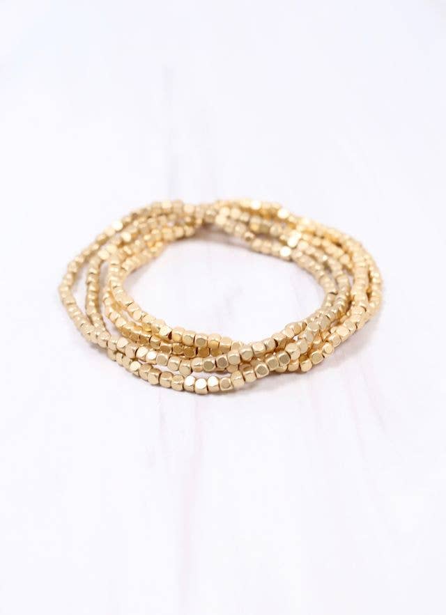 Matte Gold Bracelet Set