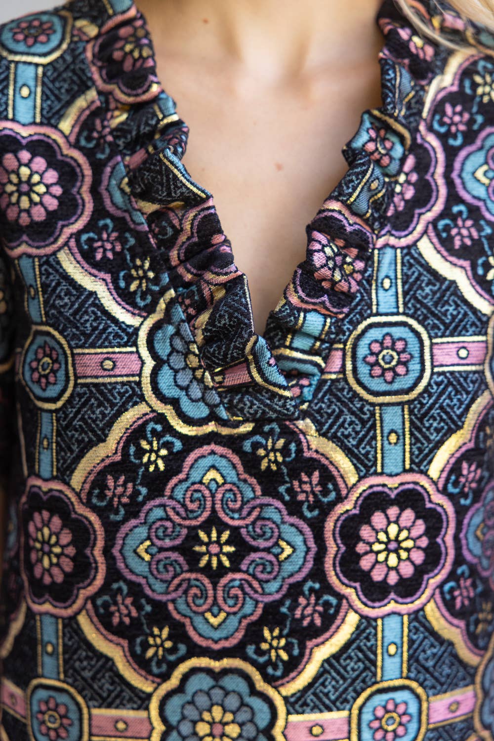 Multi Mandala Jaquard Sheath Dress