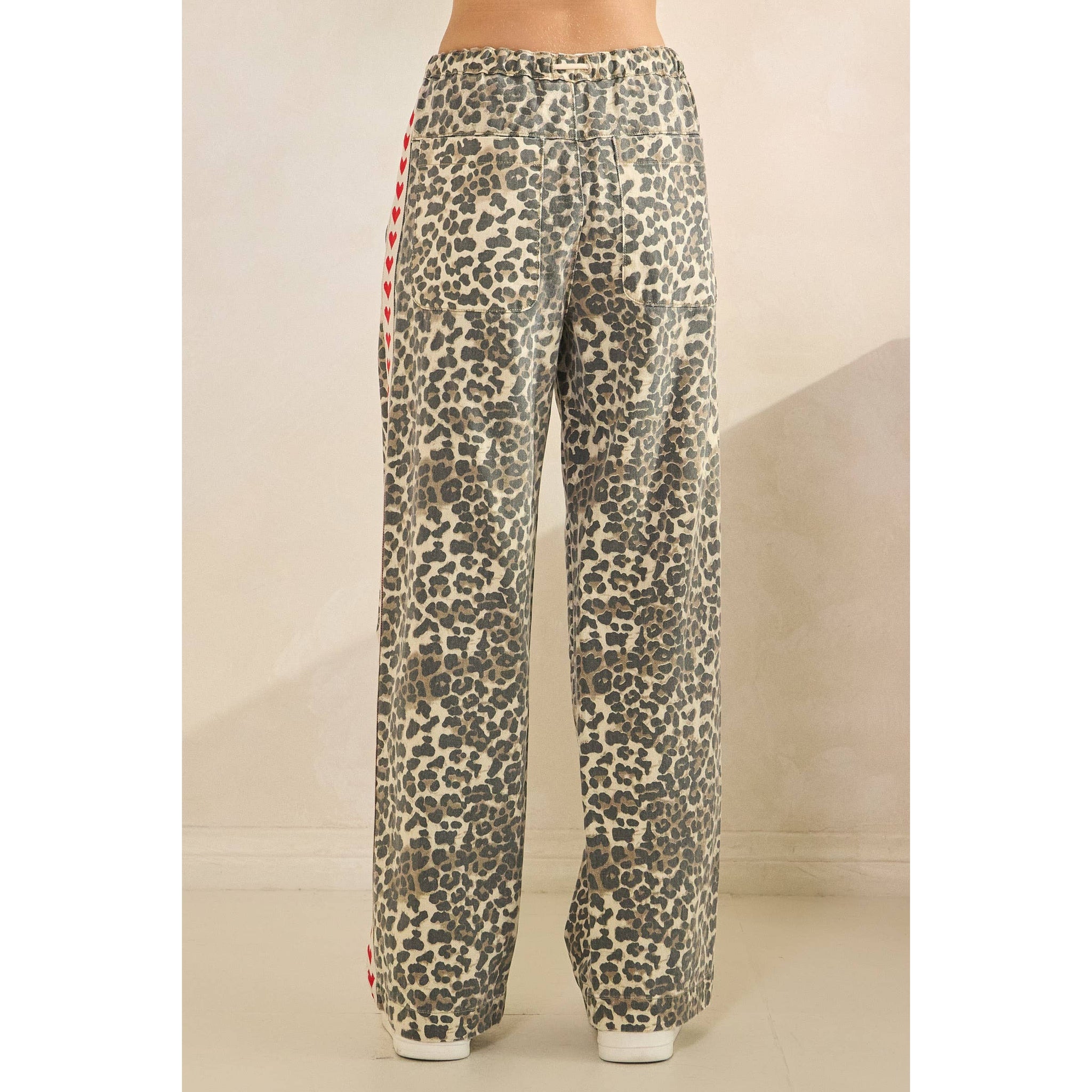 Leopard Striped Wide-Leg Pants