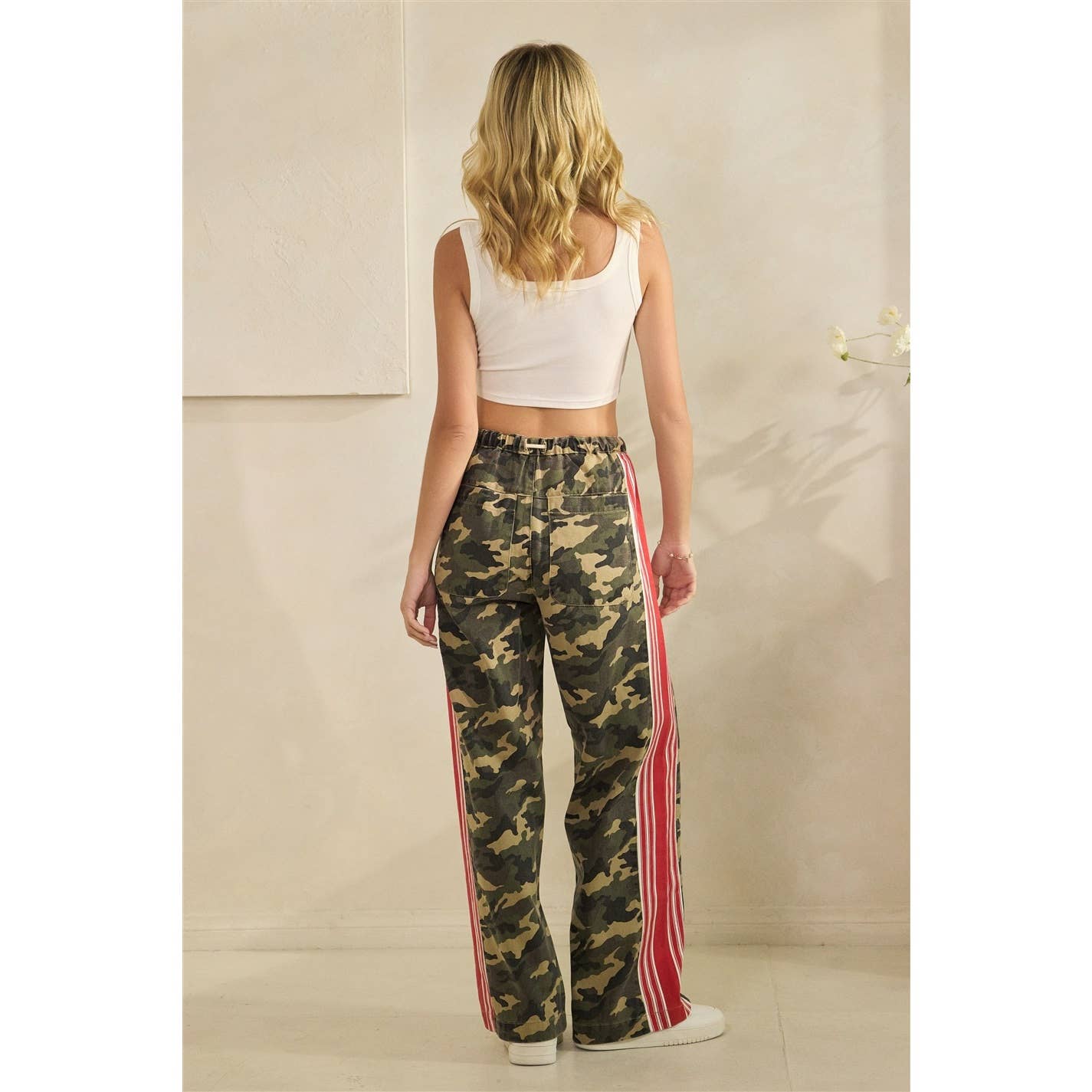 Camo Sport Striped Wide Leg Lounge Pants