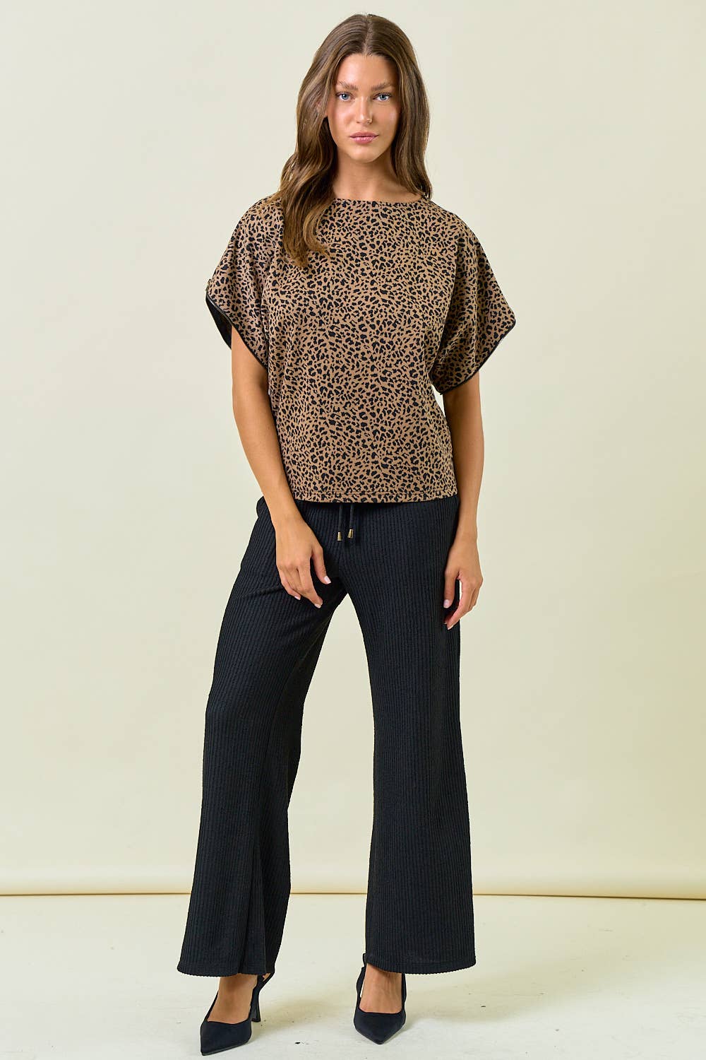 Animal Print Jacquard Knit Top