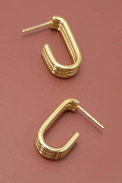 18K Gold Stainless Steel Huggie Hoops