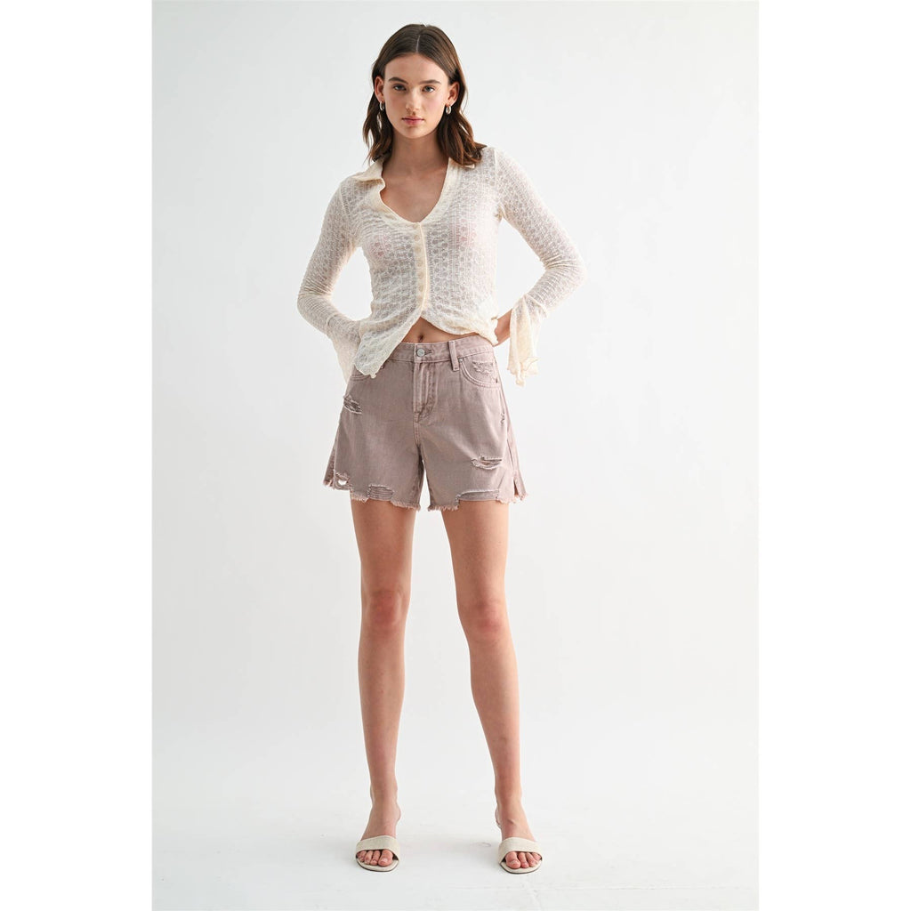 Rigid Boyfriend Midi Shorts