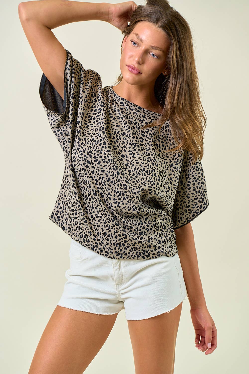 Animal Print Jacquard Knit Top
