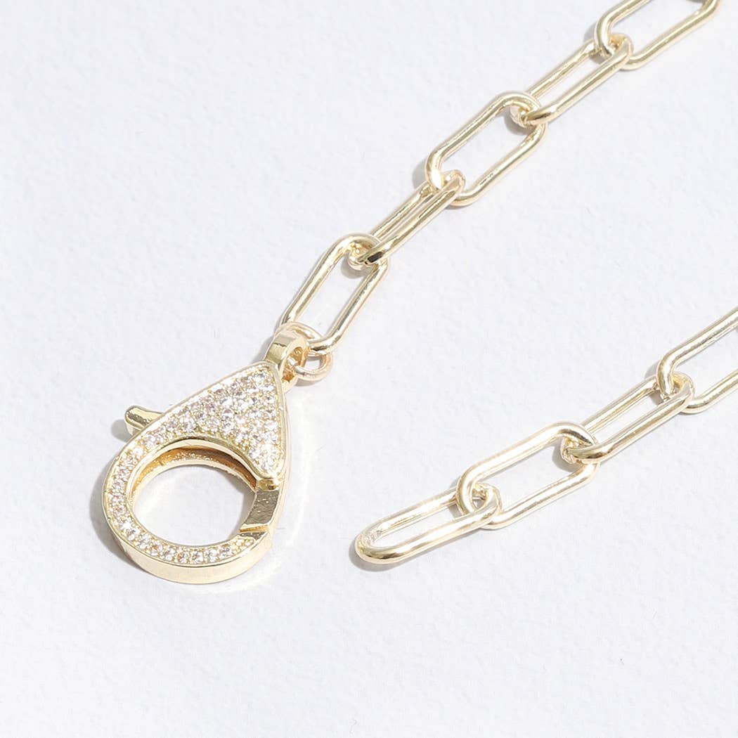 Lobster Closure Paperclip Shape Necklace