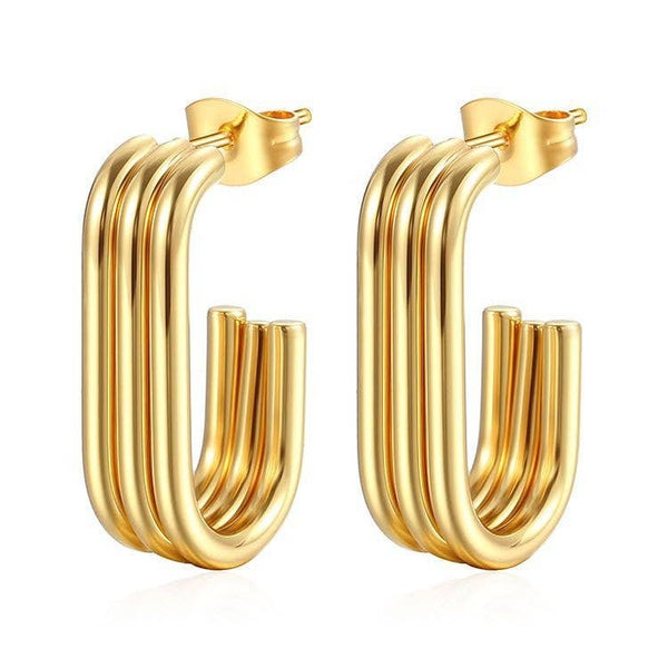18K Gold Stainless Steel Huggie Hoops