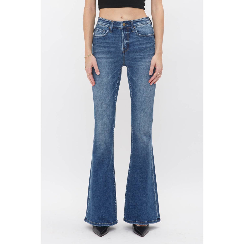 Medium Wash Denim High Rise Flare