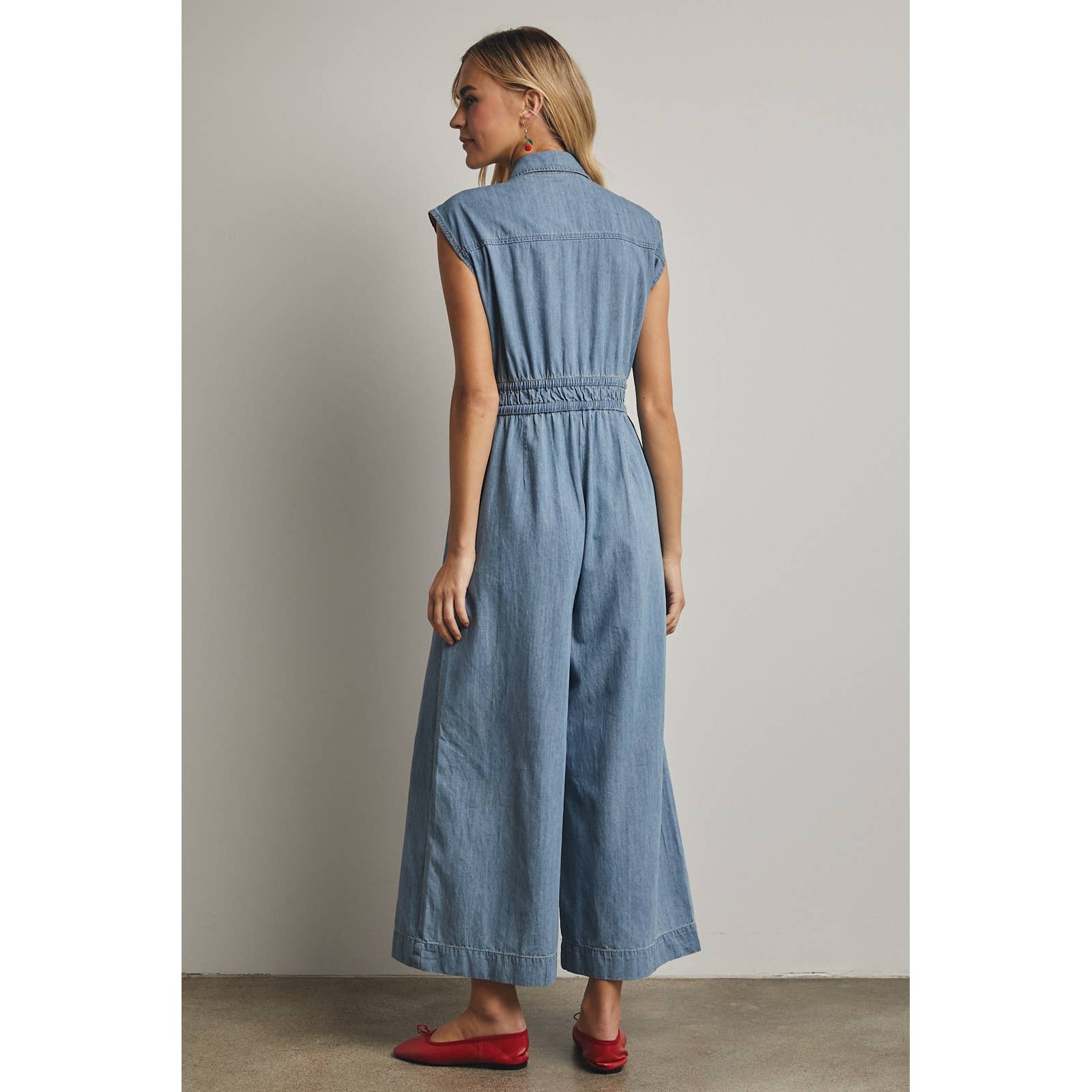 Denim Button Up Jumpsuit