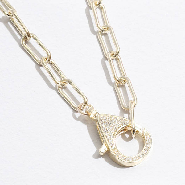 Lobster Closure Paperclip Shape Necklace