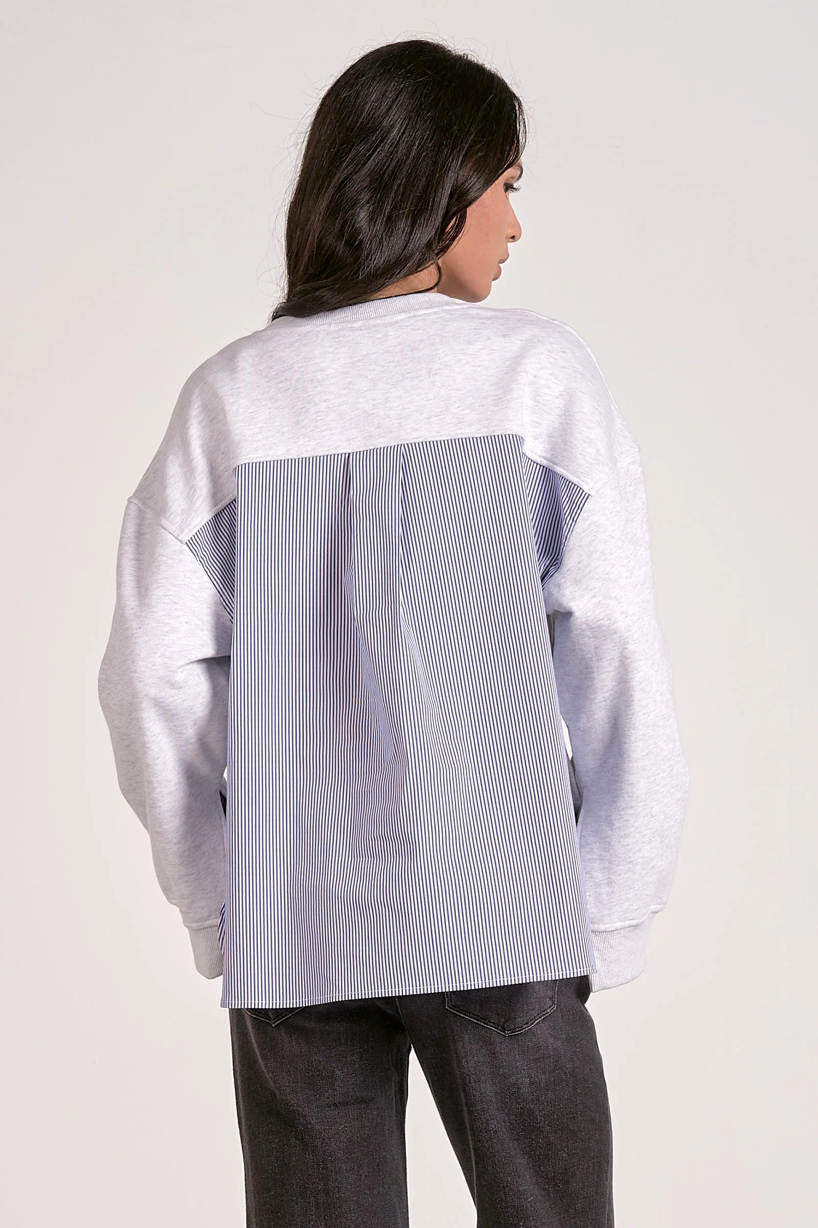 Mixed Media Grey Sweatshirt