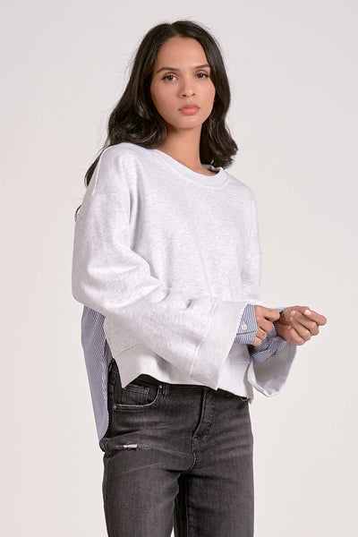 Mixed Media Grey Sweatshirt