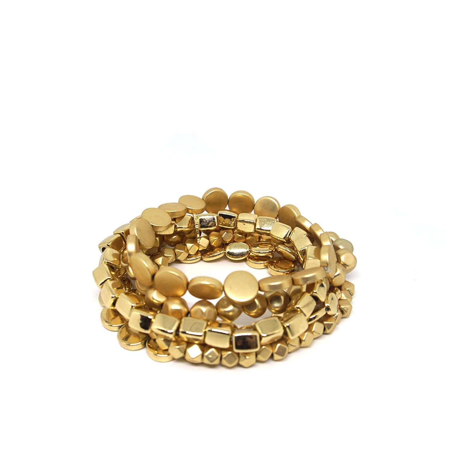Marlyn Schiff Jewelry Multi Shaped Metal Stretch Bracelet