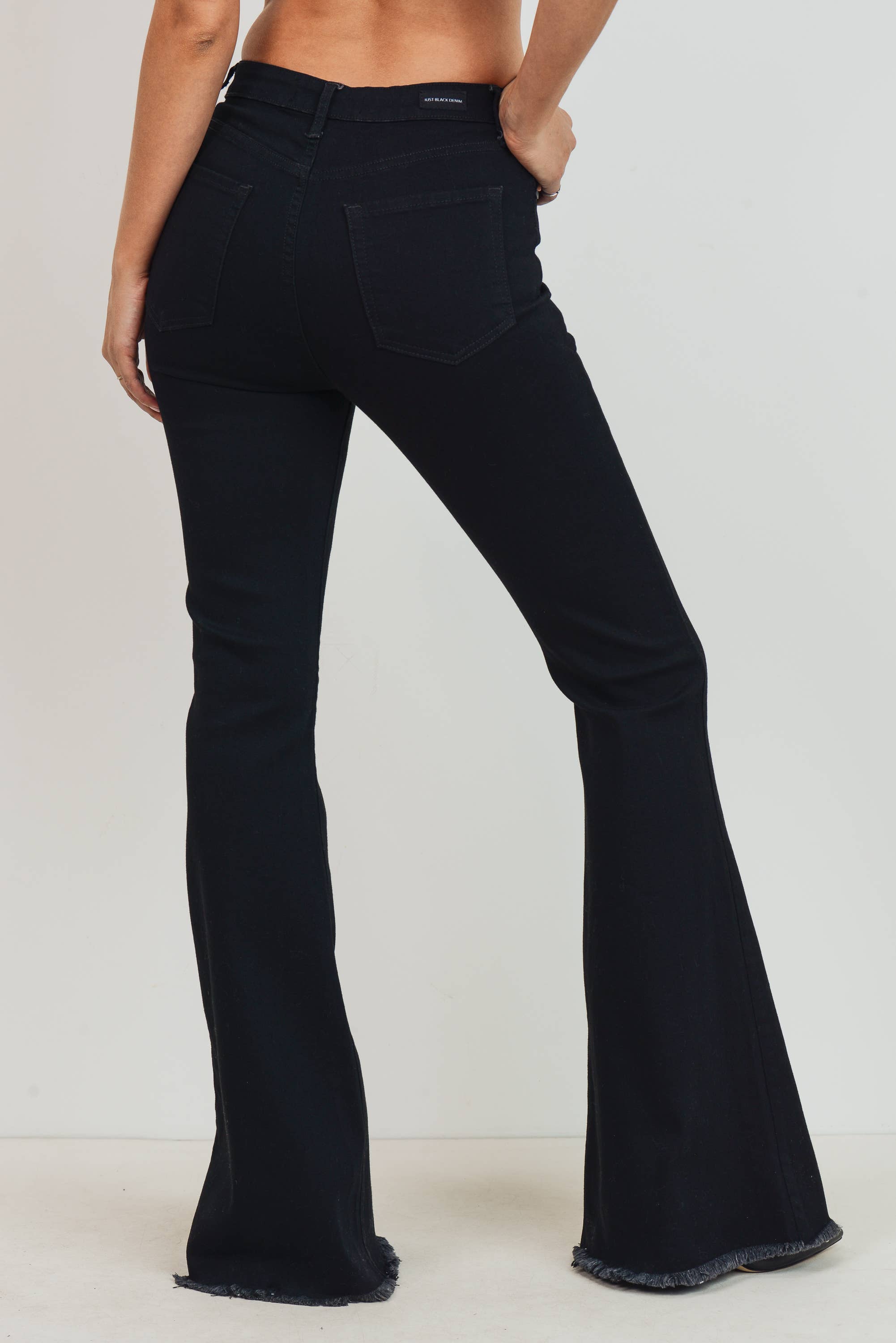 Black High Rise Classic Bell Bottom at Maria Vincent Boutique