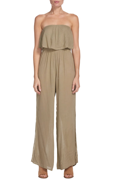 Jumpsuit with Strapless Ruffled Top
