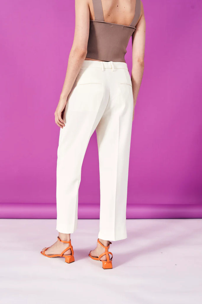 Deluc Cream Draco Tailored Crop Pants