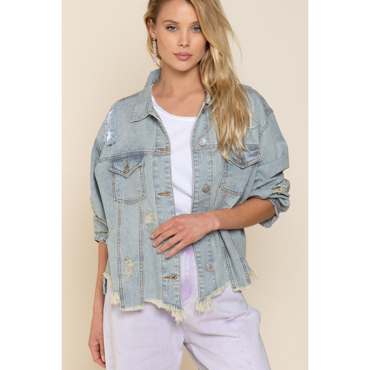 Striped Denim Jacket