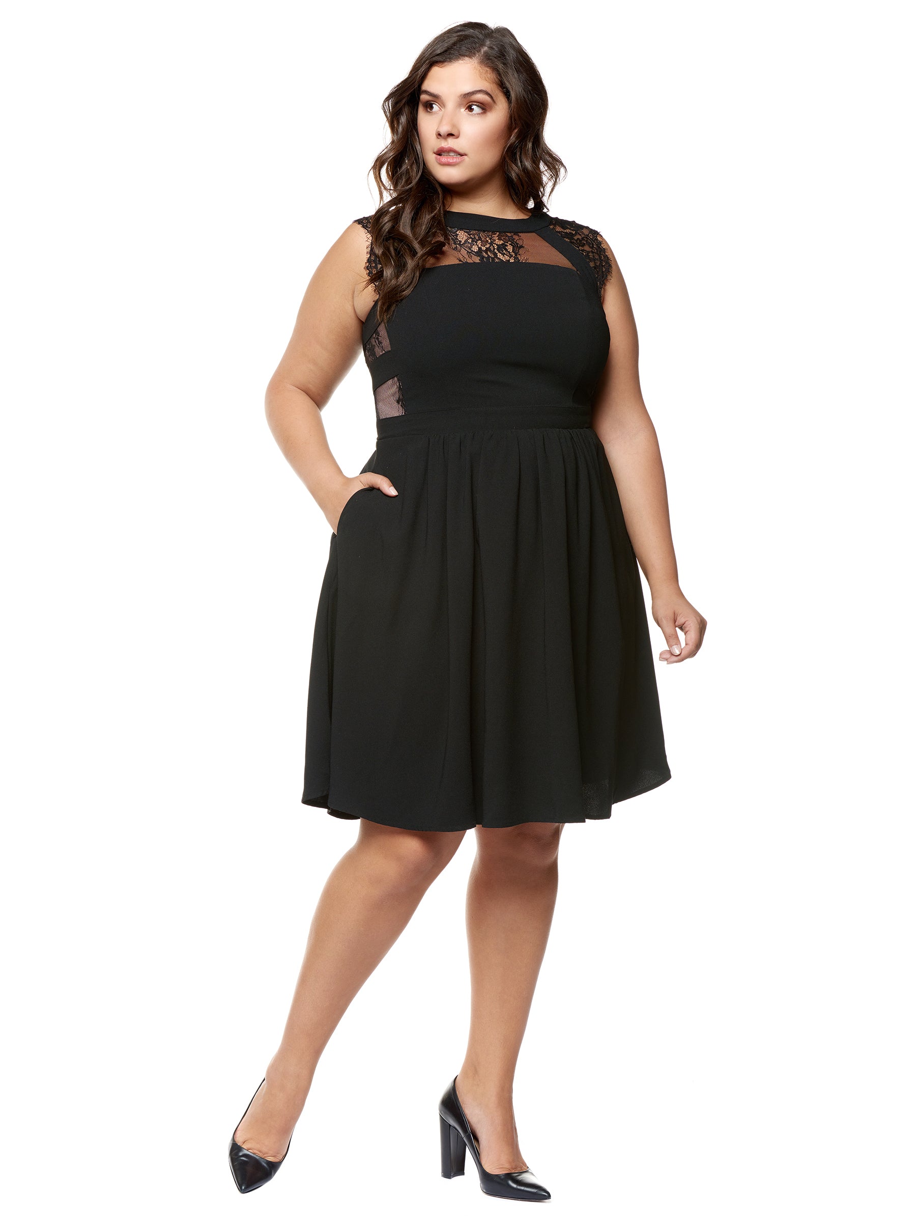 Black Lace Dresses Plus Size
