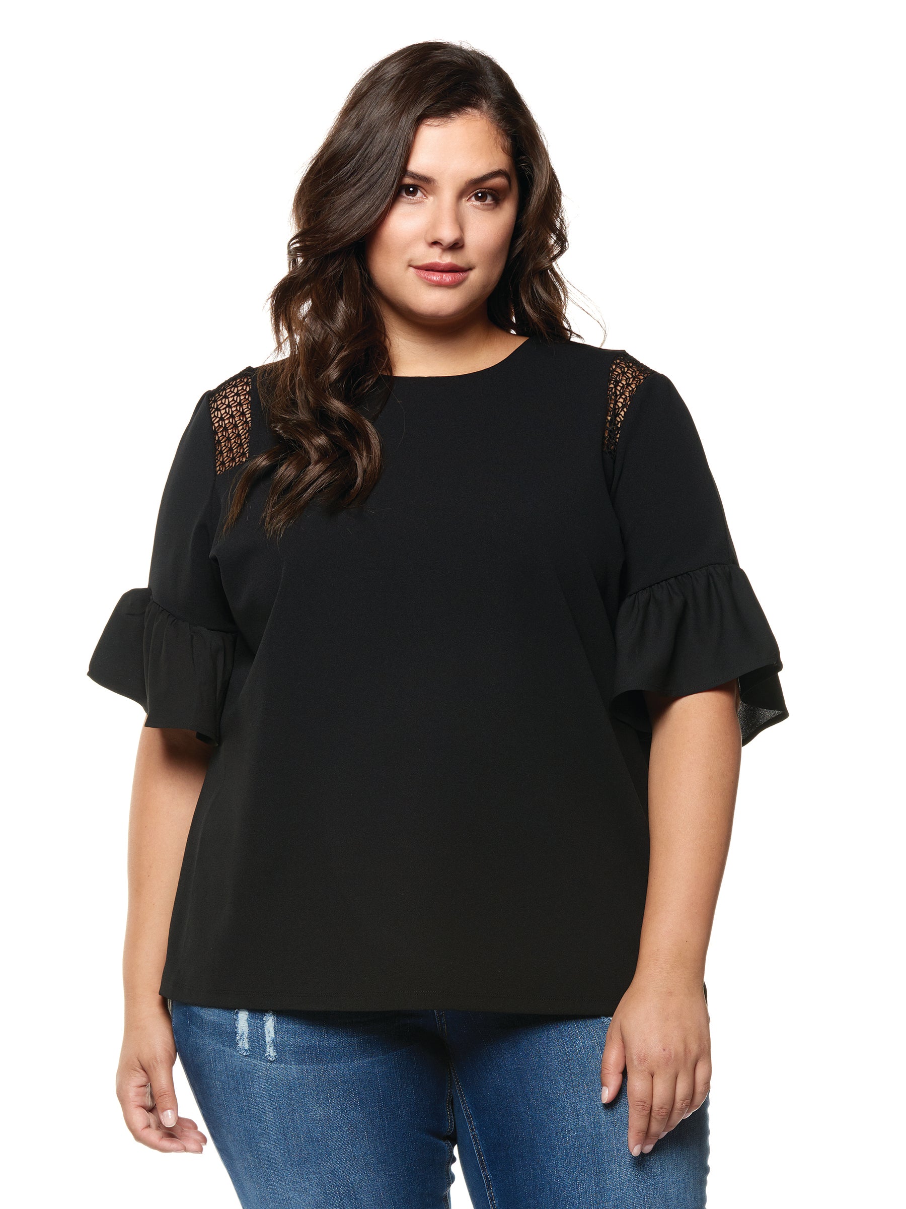 41 SSS-W {Song Of Love} Black Short Sleeve Top PLUS SIZE XL 2X 3X – Curvy  Boutique Plus Size Clothing