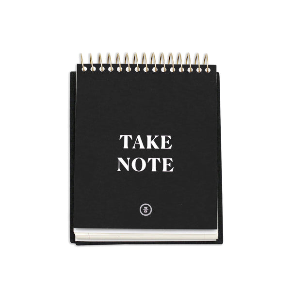 Write It Down Black Linen Spiral Notepad