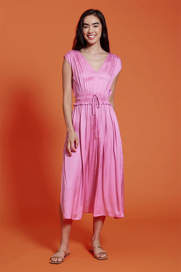 Lucy Paris Dorian Pink Satin Dress