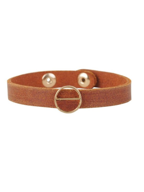 Leather Bracelet with Gold Accent
