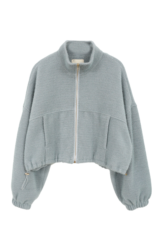 TheKorner Blue Blanket Knit Zip Up Jacket