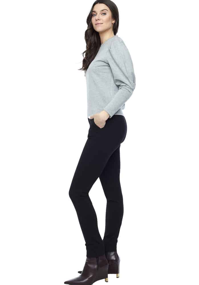 iltm Light Grey Melange Penelope Gigot Sleeve Top